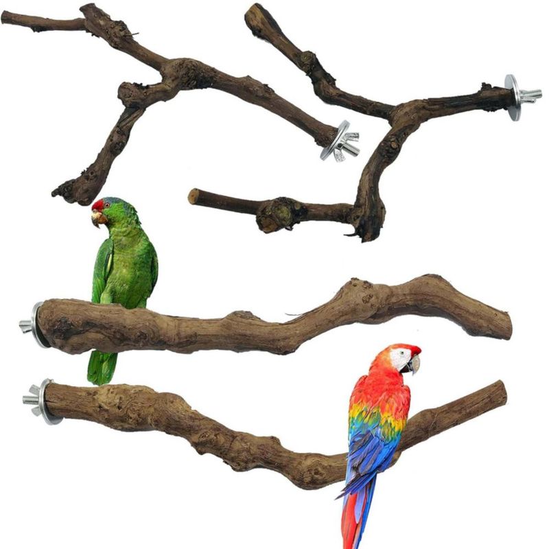 Percha de Vid para Pájaros Allazone 23‑30 cm – Pack de 4