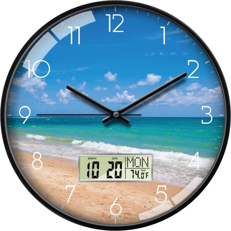Reloj de pared SCOAGE 36 cm Playa Analógico/Digital