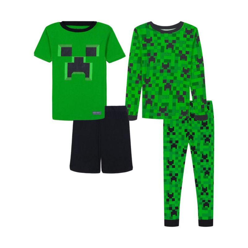 Pijama Minecraft de algodón – set de 4 piezas talla 10