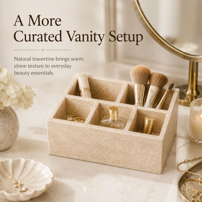 CADDY Artisanal Abode 23 cm x 15 cm Beige 5 compartimentos