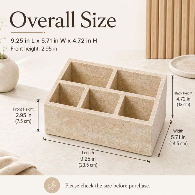 CADDY Artisanal Abode 23 cm x 15 cm Beige 5 compartimentos