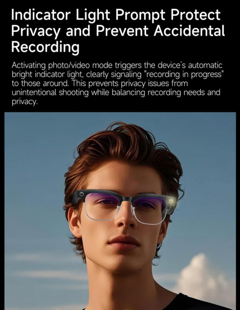 Lentes inteligentes Mingtawn 8MP con llamada BT cámara 4K HD IA