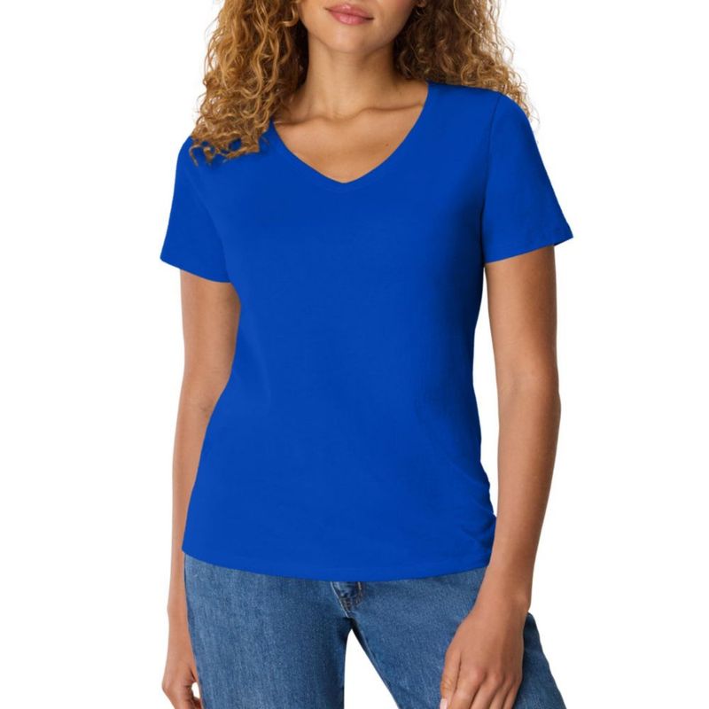 Camiseta Hanes de Cuello en V color Royal profundo talla grande (EE. UU.)