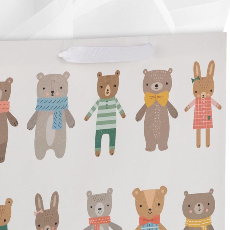 Bolsa de Regalo Hallmark XL 38 cm Osos y Conejitos con Papel de Seda