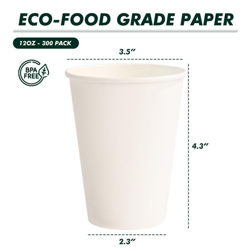 Vasos de papel para café CELLURA 355 ml paquete de 300 unidades blanco
