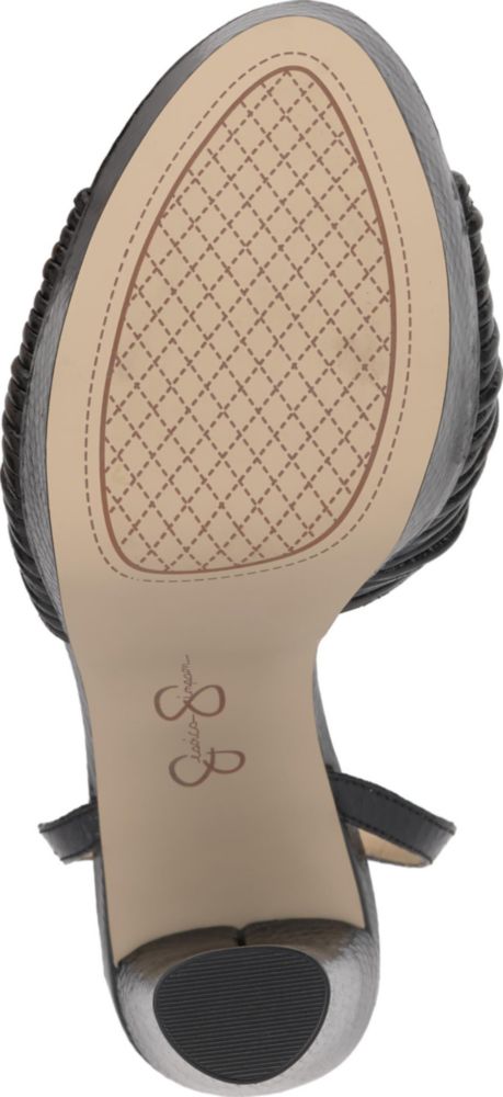 Sandalia Jessica Simpson 25 cm Negra con Correa de Tobillo y Plataforma
