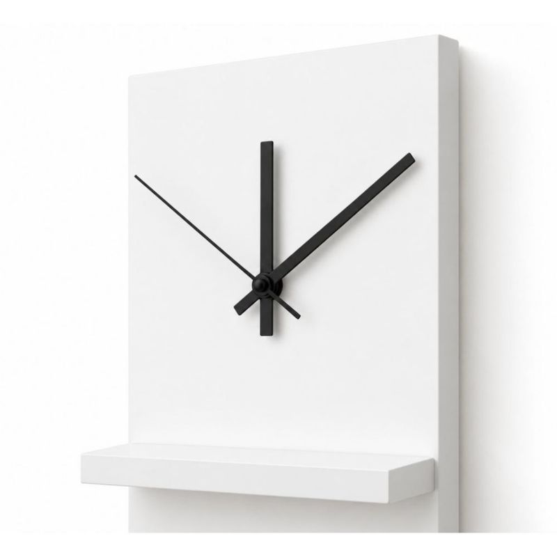 Estante Reloj Organizador De Pared Multiusos Con 5 Ganchos Blanco