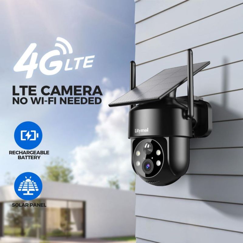 Cámara de Seguridad LITYMOL 4G LTE Inalámbrica 2K 360°