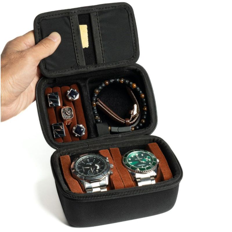 Estuche de viaje RIGICASE de 2 ranuras para relojes y joyería