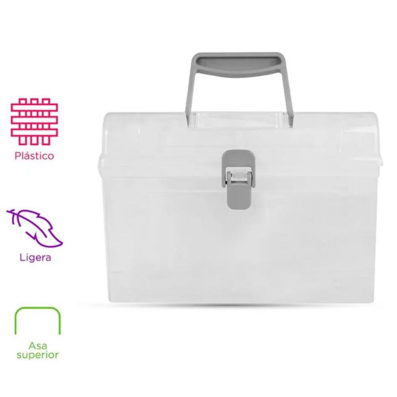 Caja De Almacenamiento Con Tapa Y Asa Transparente