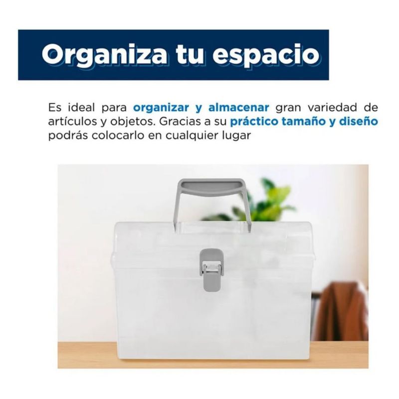 Caja De Almacenamiento Con Tapa Y Asa Transparente