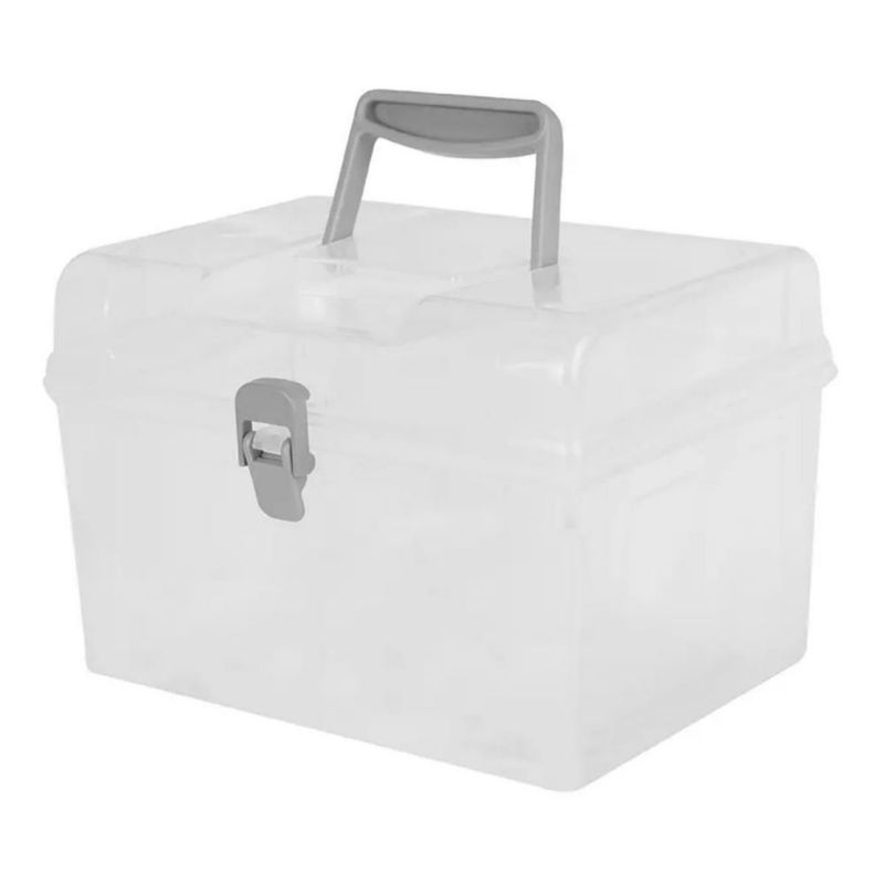 Caja De Almacenamiento Con Tapa Y Asa Transparente