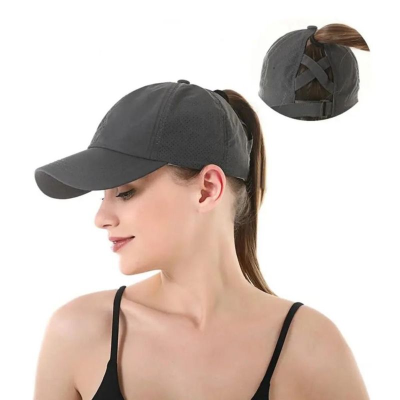 Gorra Deportiva Mujer Transpirable Actividades Al Aire Libre Gris oscuro