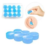 Tapones Para Oídos Reutilizables Silicona 12pcs Azul