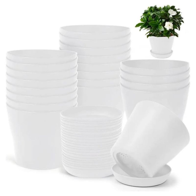 Maceta De Plástico Pequeñas Minimalistas 20pzs Blanco