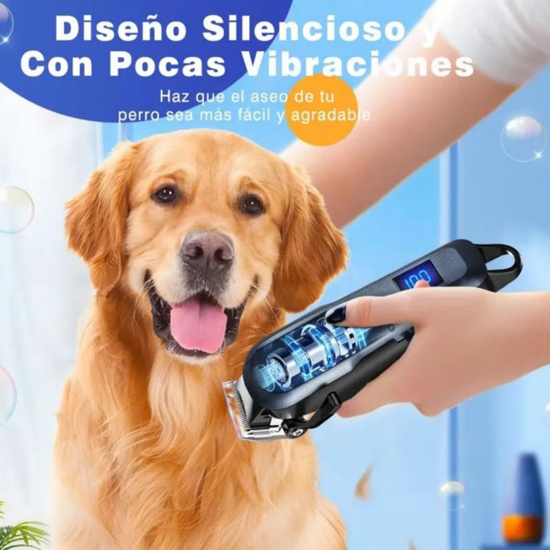 Maquina Rasuradoras Cortar Pelo Perros Y Gato Mascotas Azul Acero