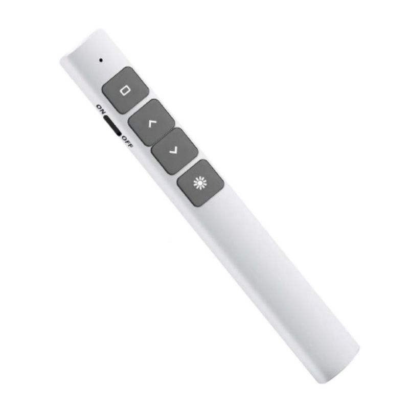 Apuntador Presentador Láser Inalámbrico Remoto USB Recargable Blanco
