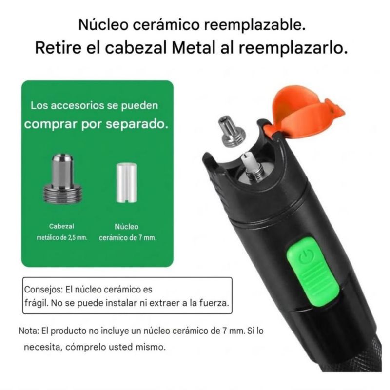 Láser Lampara Localizadora Fallas De Fibra Optica 30mw/km Negro