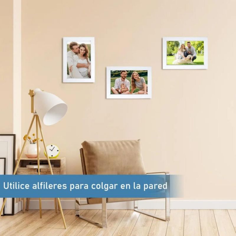 Marco De Fotos Decoración De Pared O Mesa 5 Pzas Blanco