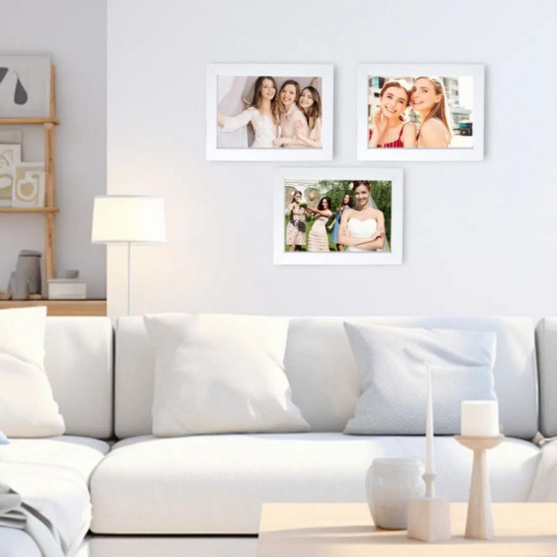 Marco De Fotos Decoración De Pared O Mesa 5 Pzas Blanco