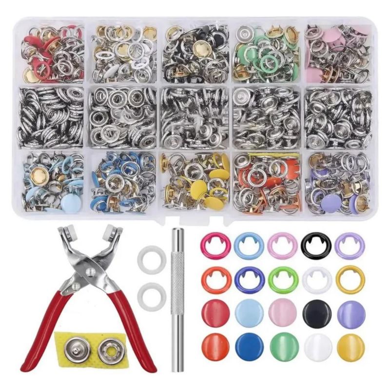 Pinza Kam Botón Presión Broche T5 11 Colores 804 Pcs Multicolor