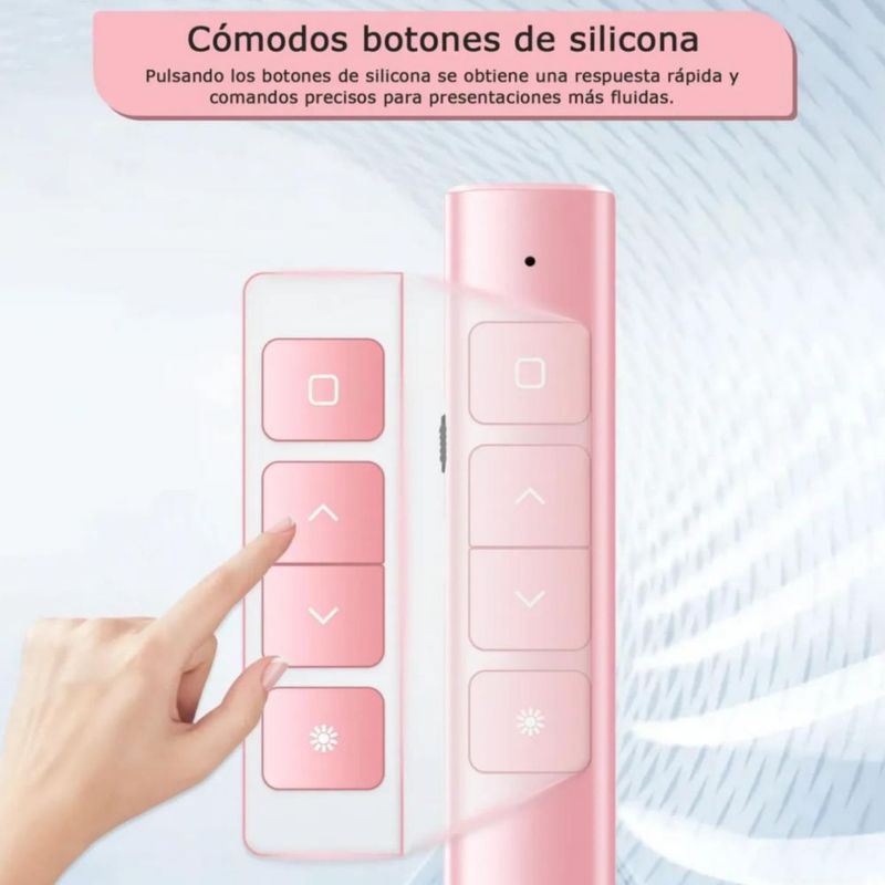 Apuntador Presentador Láser Inalámbrico Remoto USB Recargable Rosa