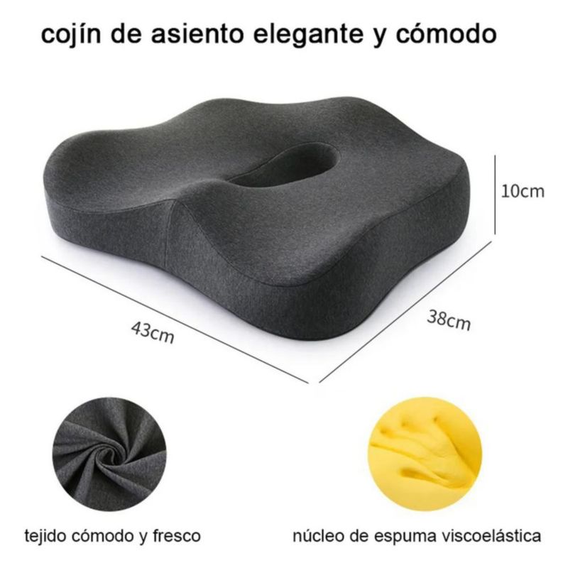 Cojín De Gel Asiento Ergonómico Negro