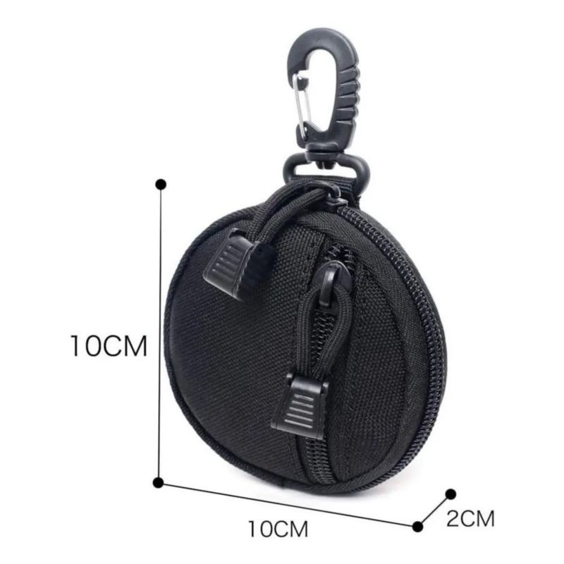 Bolsa Monedero Pequeña Colgante Táctico Multifunción 2 Pzas Negro