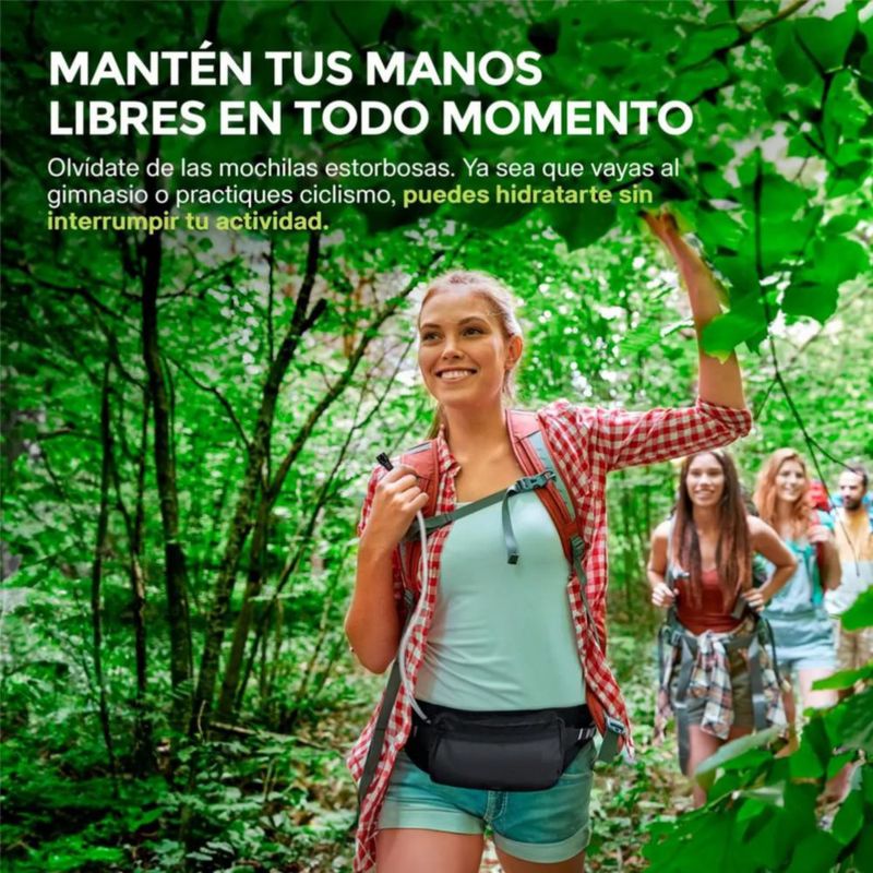 Cangurera de Hidratación de 1.5 Litros Para Actividades al Aire Libre Negro