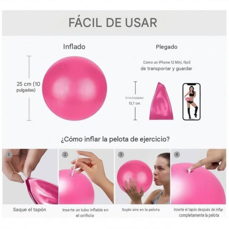 Mini Bolas De Ejercicio Pequeña Pelota De Pilates 25 Cm 3pcs Multicolor