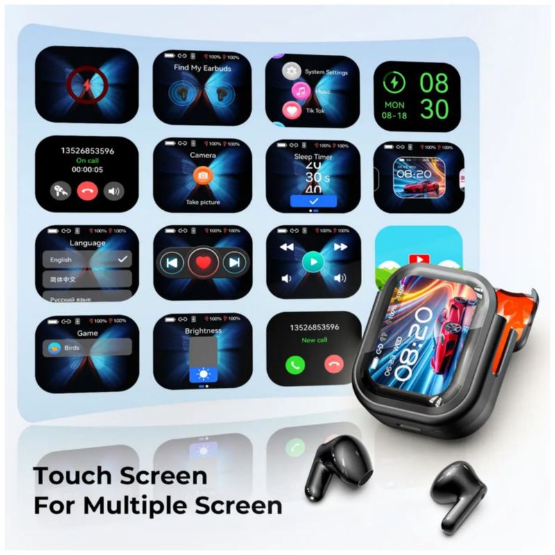Audifonos In-ear Inalámbricos Bluetooth 6.0 Auriculares Color Negro/Naranja