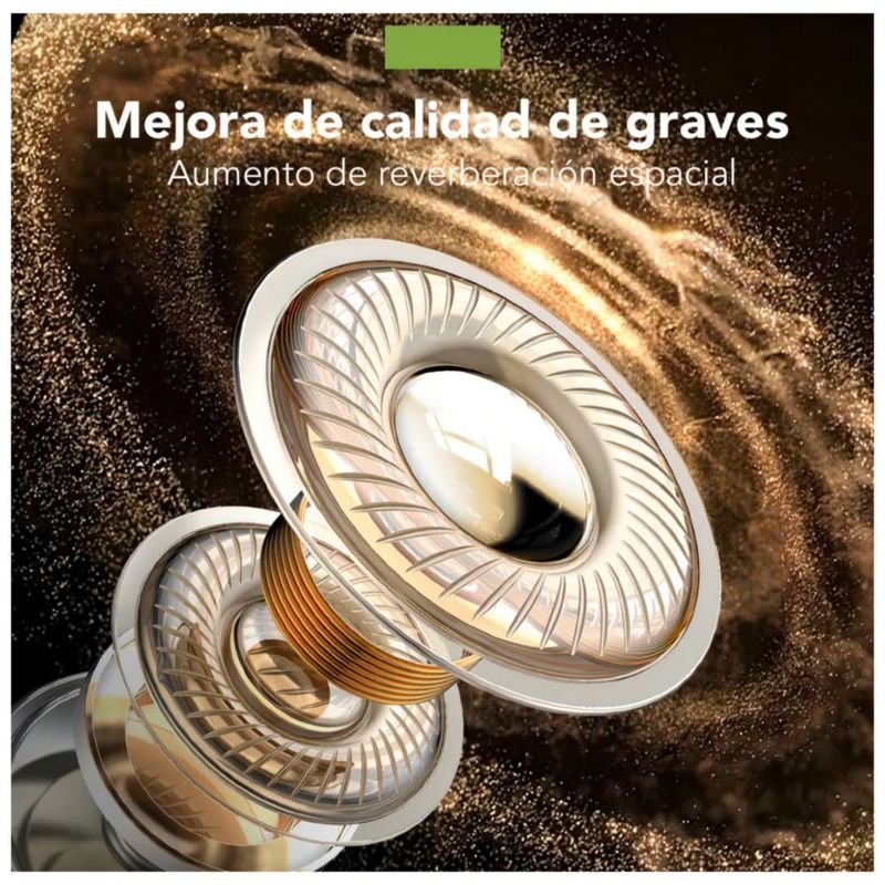 Audifonos In-ear Inalámbricos Bluetooth 6.0 Auriculares Color Negro/Naranja