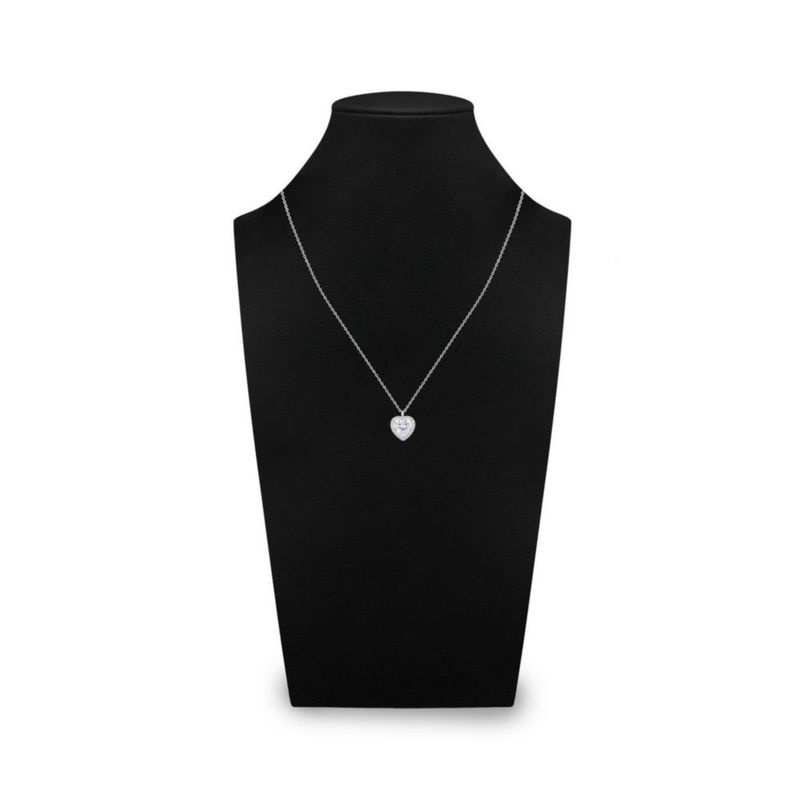 JUEGO DE ANILLO ARETES Y DIJE DE CORAZON CON CADENA PLATA BLANCA 925 CON ZIRCONIAS BLANCAS JB-21JB1