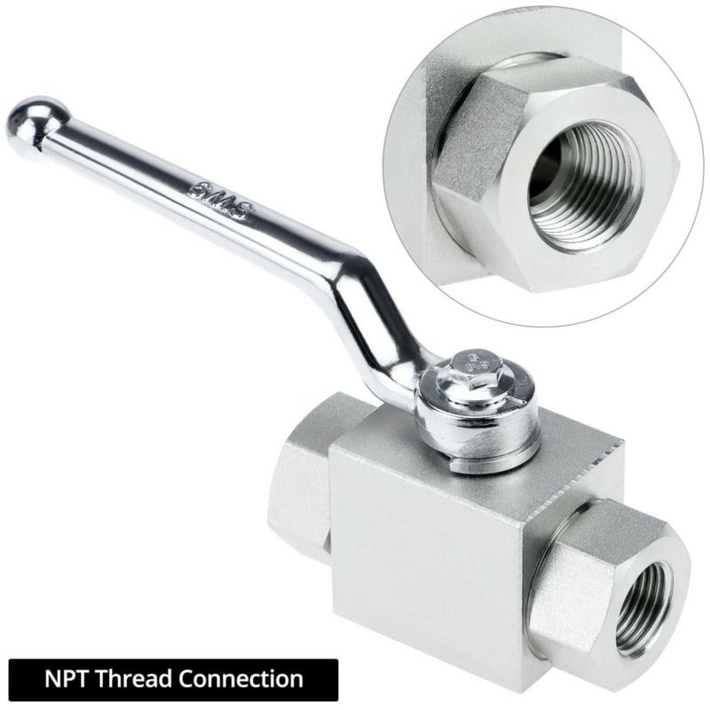 Válvula de bola hidráulica QWORK 1/2" NPT 7250 PSI de cierre 2 vías