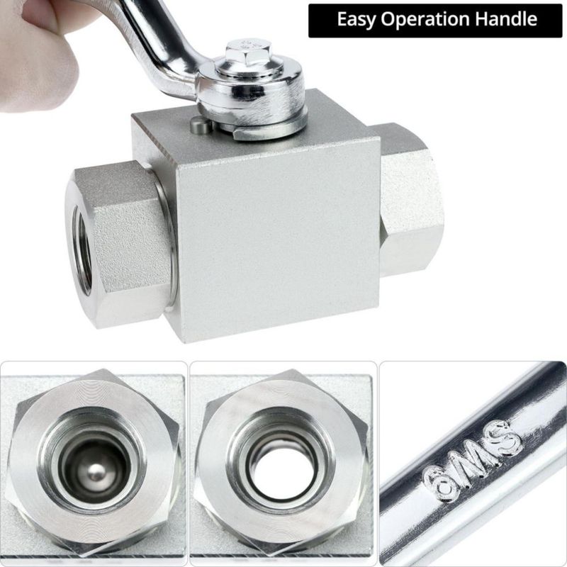 Válvula de bola hidráulica QWORK 1/2" NPT 7250 PSI de cierre 2 vías