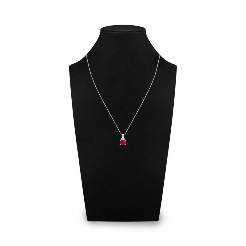 JUEGO DE ANILLO ARRACADAS Y DIJE CON CADENA DE PLATA 925 CON ZIRCONIAS BLANCAS Y ROJAS JB-38JB1