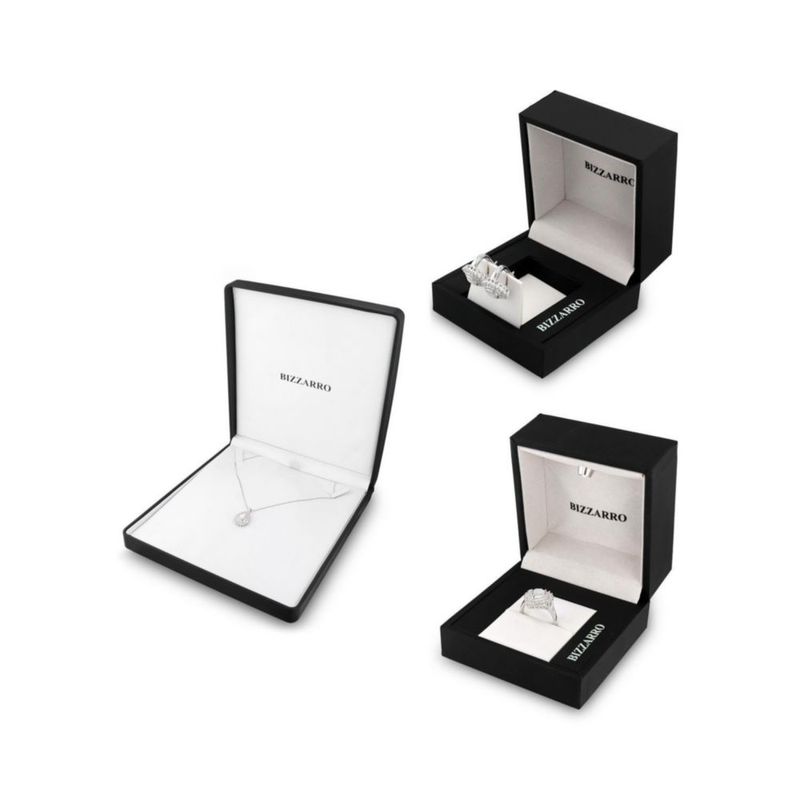 JUEGO DE ANILLO ARRACADAS Y DIJE CON CADENA DE PLATA BLANCA 925 CON ZIRCONIAS y NACAR JB-29JB1