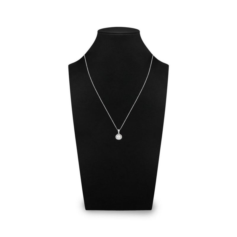 JUEGO DE ANILLO ARRACADAS Y DIJE CON CADENA PLATA BLANCA 925 CON ZIRCONIAS BLANCAS Y PERLA JB-18JB1