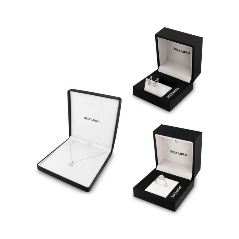 JUEGO DE ANILLO ARRACADAS Y DIJE CON CADENA PLATA BLANCA 925 CON ZIRCONIAS BLANCAS JB-17JB1
