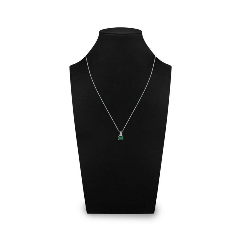 JUEGO DE ANILLO ARRACADAS Y DIJE CON CADENA DE PLATA 925 CON ZIRCONIAS BLANCAS Y VERDES JB-37JB1