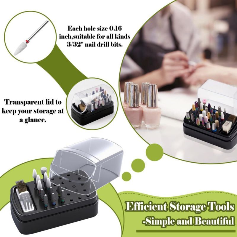 Estuche 2 en 1 para Brocas de Taladro de Uñas FANTEXY con Cepillo Limpiador