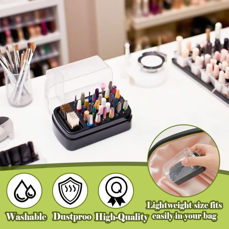 Estuche 2 en 1 para Brocas de Taladro de Uñas FANTEXY con Cepillo Limpiador