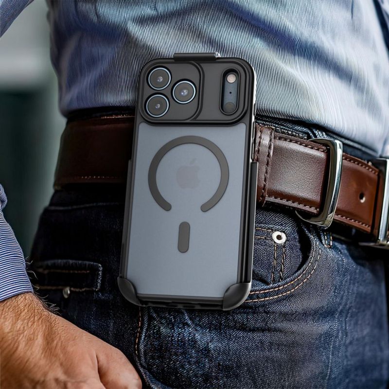 Funda ENCASED SlimShield con correa para iPhone 17 Pro Max MagSafe – Negra