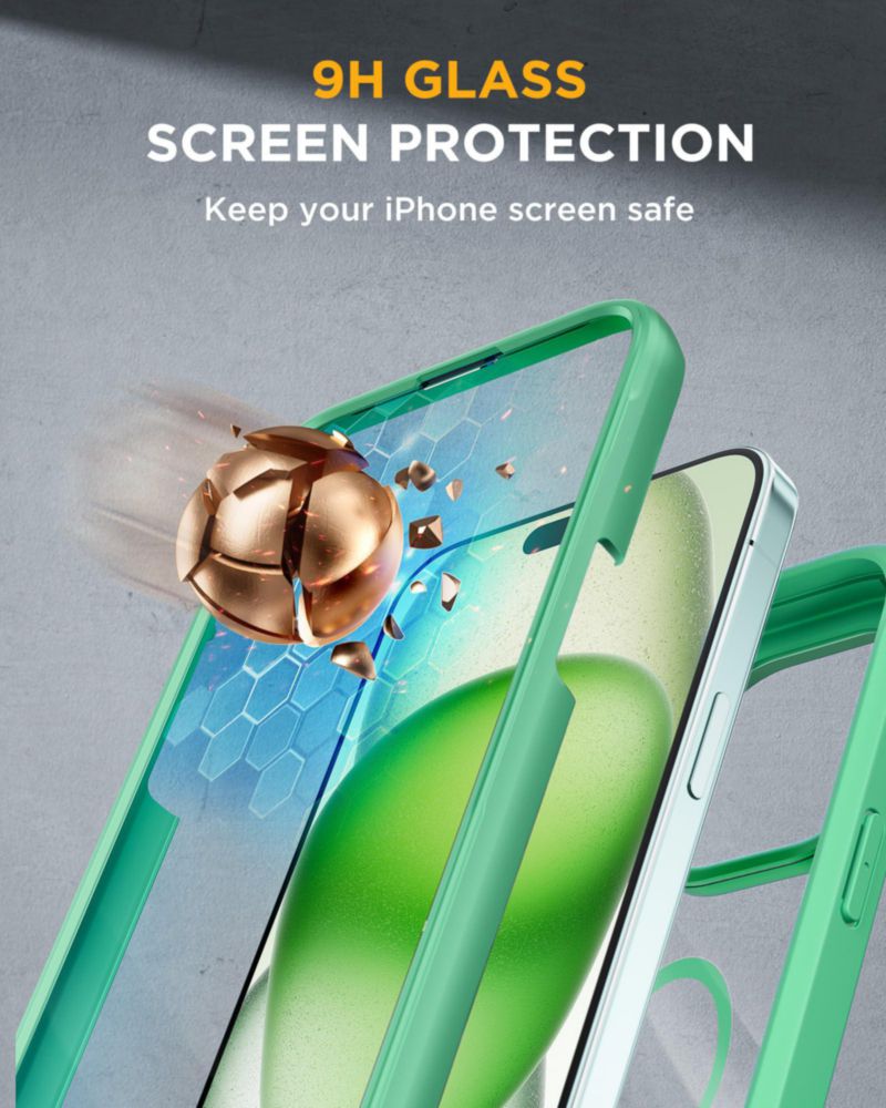Funda Miracase para iPhone 15 Plus MagSafe Verde