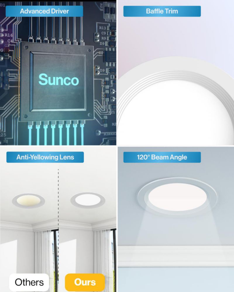 Luz empotrada LED Sunco Lighting 15 cm 14 W regulable