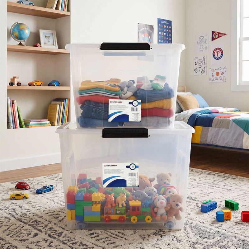 Cajas organizadoras de plástico 2 piezas apilables Hypermark 52L y 80L