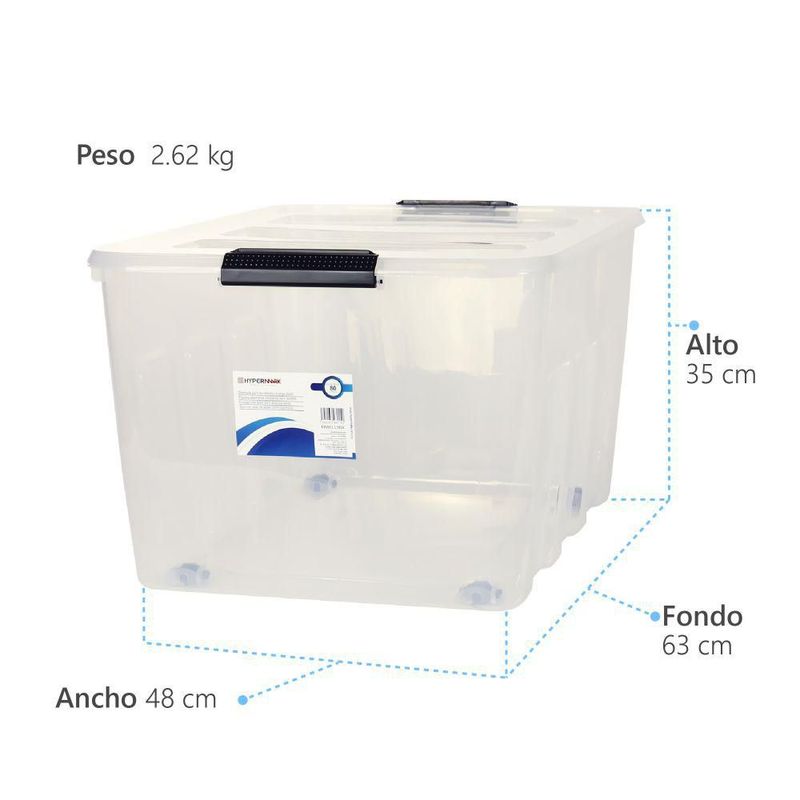 Cajas organizadoras de plástico 2 piezas apilables Hypermark 52L y 80L