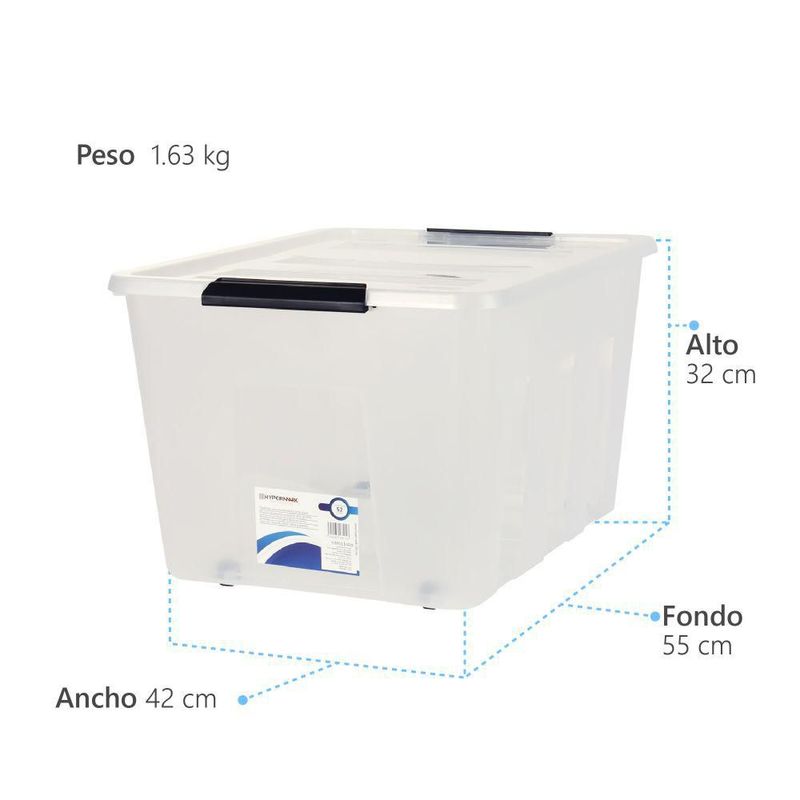 Cajas organizadoras de plástico 2 piezas apilables Hypermark 52L y 80L