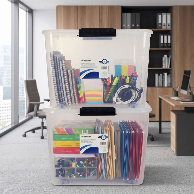 Cajas organizadoras de plástico 2 piezas apilables Hypermark 80L HM115BX-DUO PACK