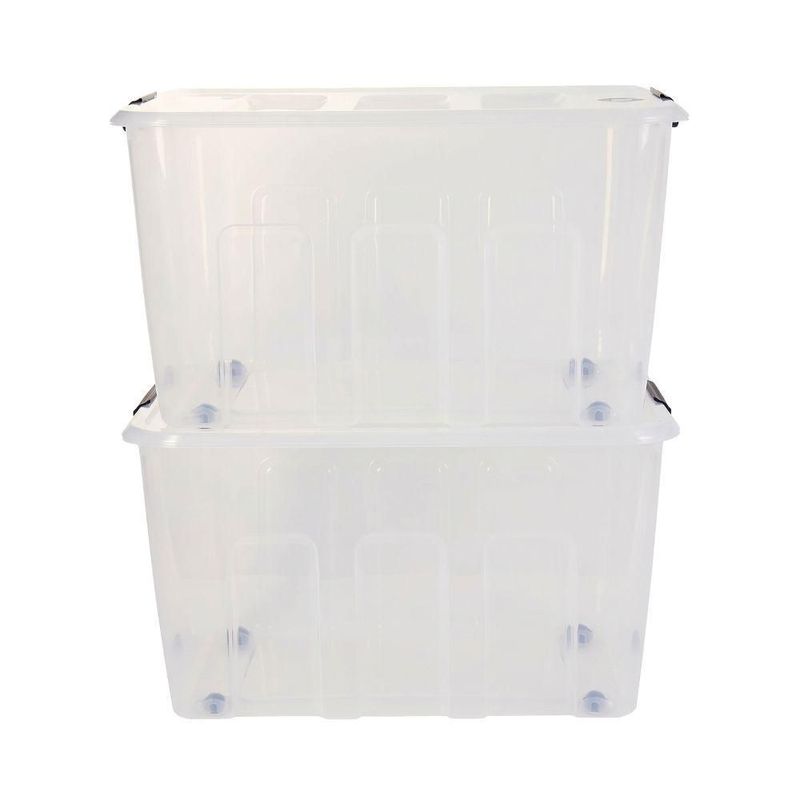 Cajas organizadoras de plástico 2 piezas apilables Hypermark 80L HM115BX-DUO PACK